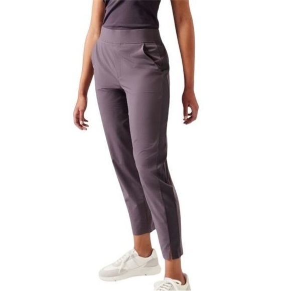 Athleta Brooklyn Mid Rise Pull On Ankle Pants Dusk Violet EUC Size 2 - Picture 6 of 9